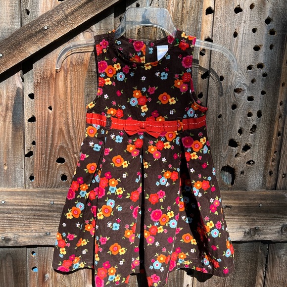 Gymboree Woodland Friends Corduroy dress size 6 Brown Orange Fall Floral - Picture 1 of 3